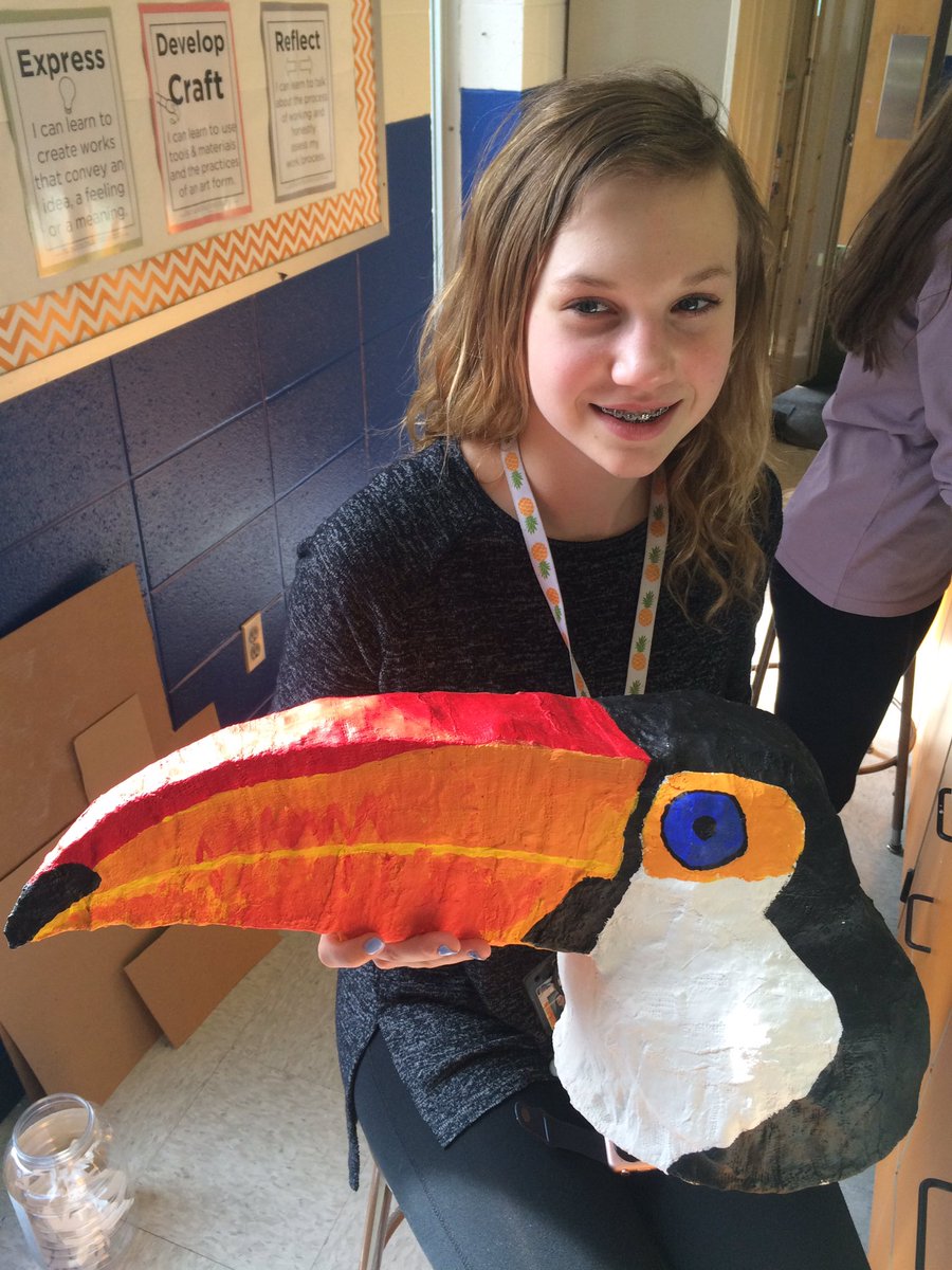 kirkendallART's tweet photo. Paper Mâché "Animal" Heads are coming along! Should be all finished by next week! #WCSmission https://t.co/my98FWnjy3