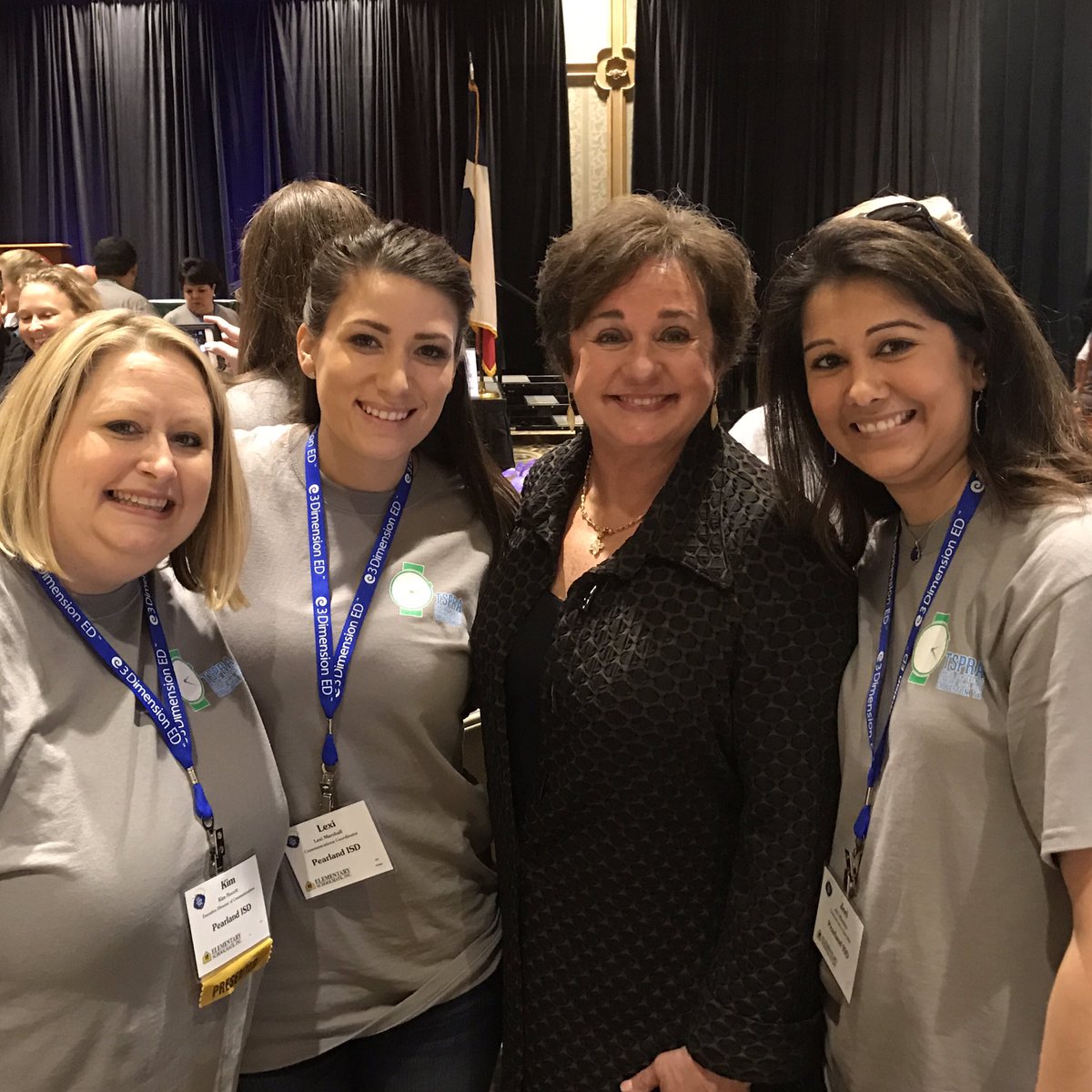 KimHocott's tweet photo. Pearland ISD Communications team with keynote speaker @deborahestes1. #tspra17 #itsTSPRAtime #schoolpr https://t.co/ckaioZZjt9