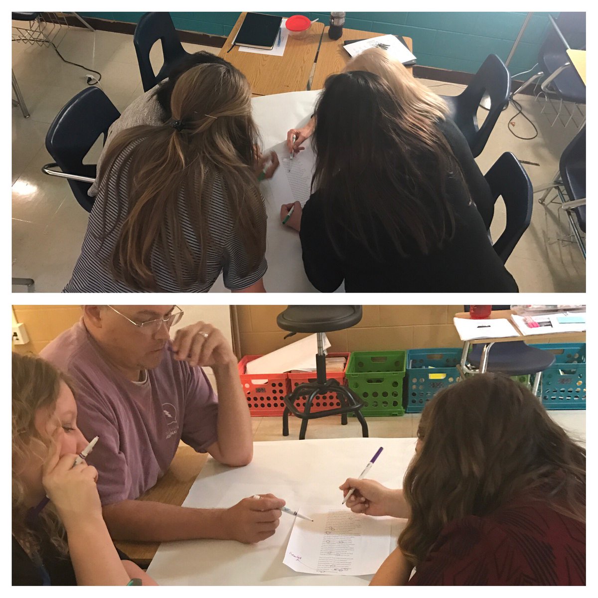 NPESprincipal's tweet image. Doing some hard work with Syntax Surgery &amp;amp; Poster Stategy at an ELA lunch &amp;amp; learn #noticeandnote  @briandowney15