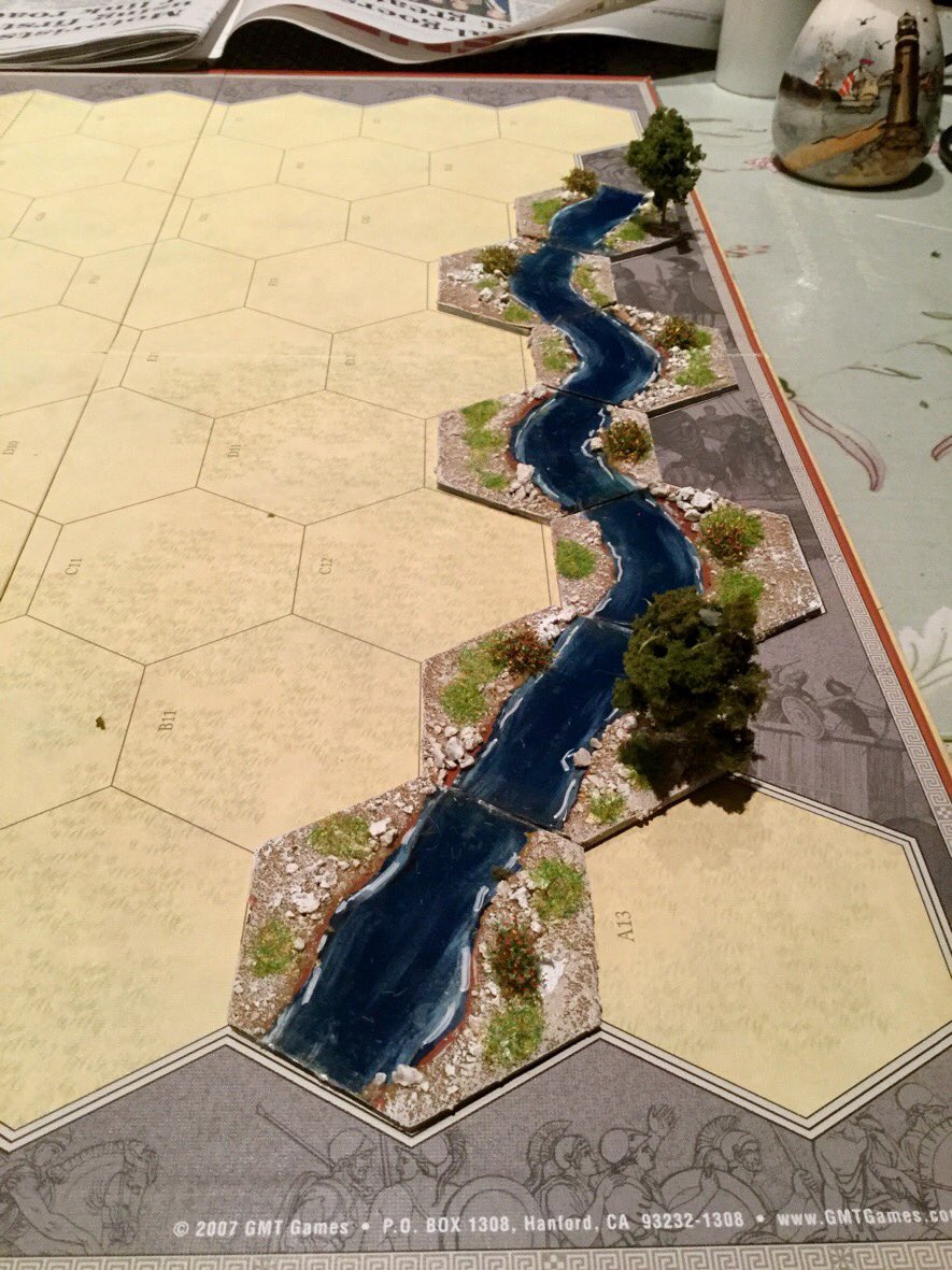 foxgamer99's tweet photo. Ticinus River made and flowing for #commandandcolor #boardgame with @varghulf @DazJonny #6mm https://t.co/jDWgQnYEtl