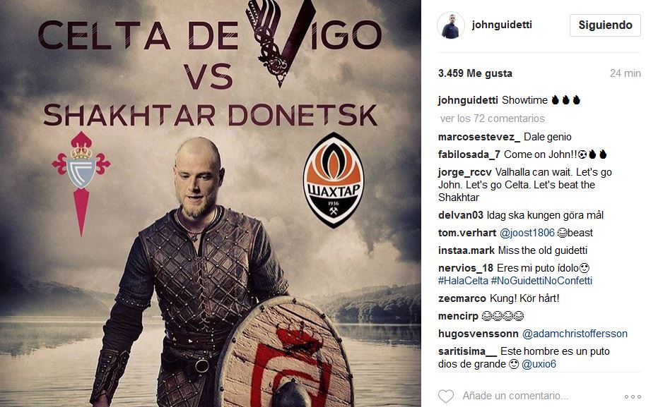 Guidetti protagonizó varias propuestas de #deseñapoloCelta. Él ha escogido esta para hacerse eco en Instagram: lavozdegalicia.es/noticia/gradar…