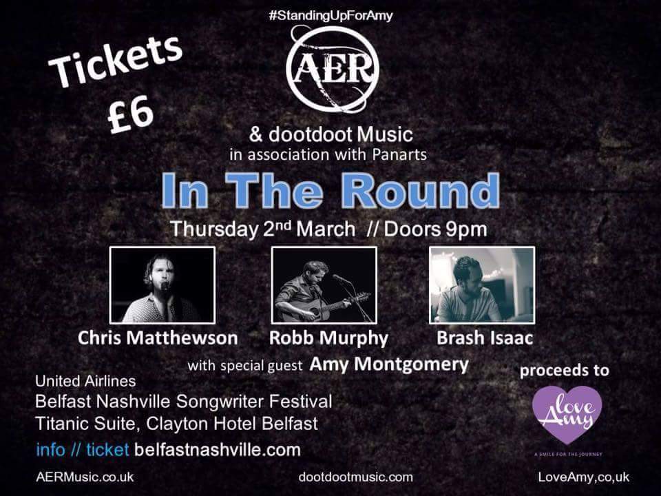 Fundraiser gig @BelNash next Thursday 2nd March... link to tickets & info at AERMUSIC.CO.UK 
#standingupforAmy