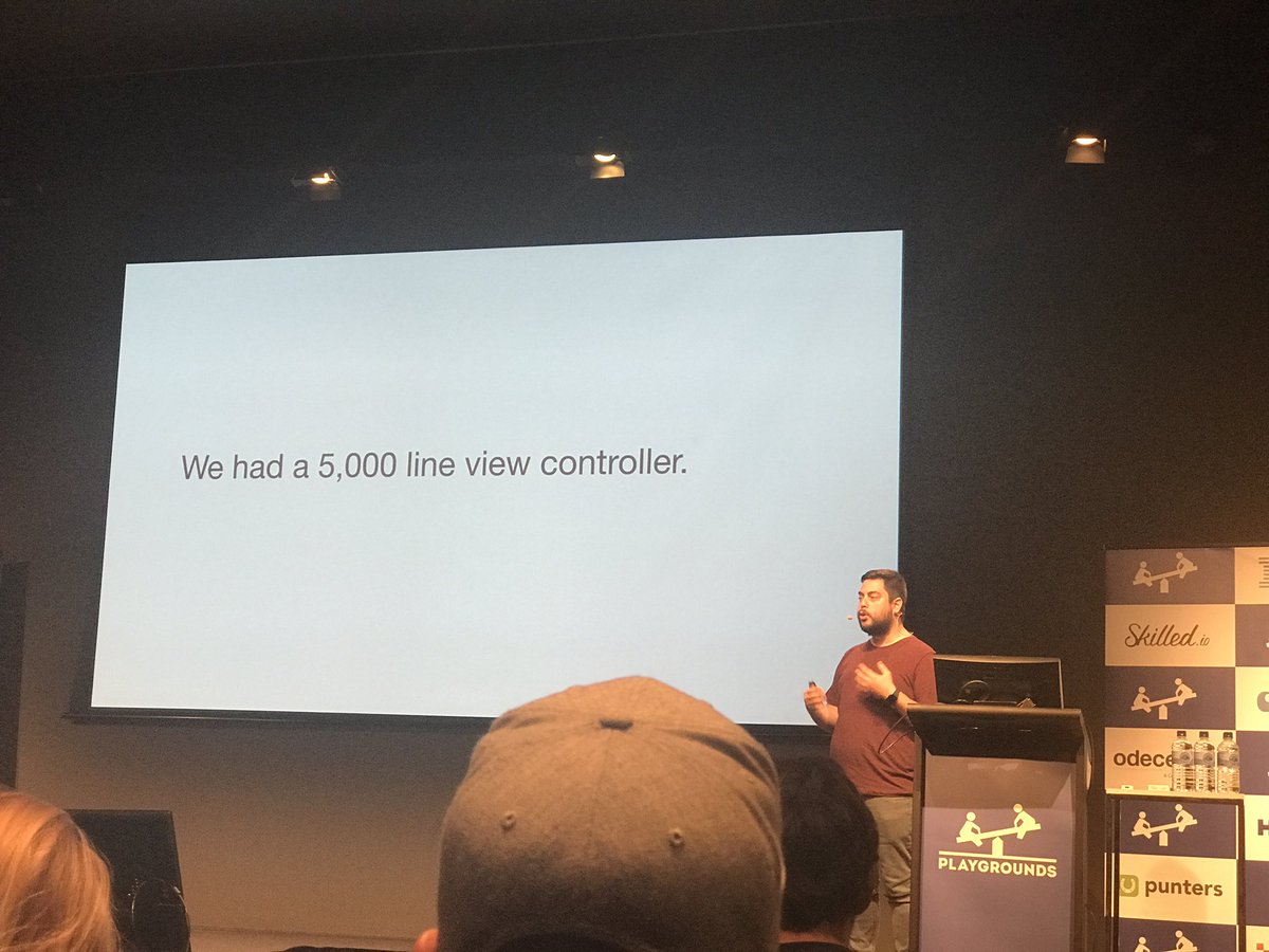 WayneEllery's tweet photo. It's not an iOS conference if there isn't a mention of a #MassiveViewController #playgroundscon https://t.co/ZdbOV5g3We
