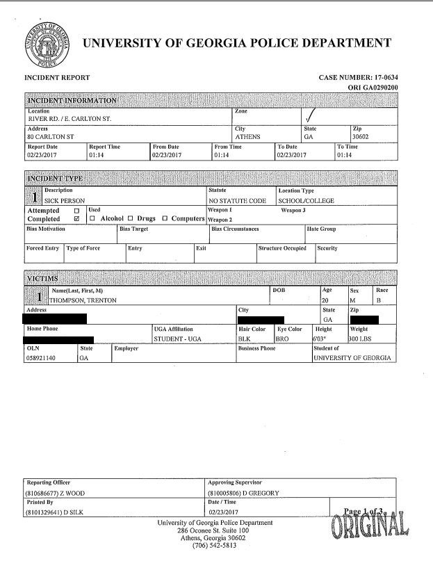 wsb tv on twitter quot here is the entire university of atlanta police department incident report