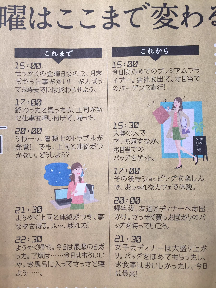 プレミアムフライデーの理想像が超絶現実逃避すぎるｗどんな夢物語だよこれwww
