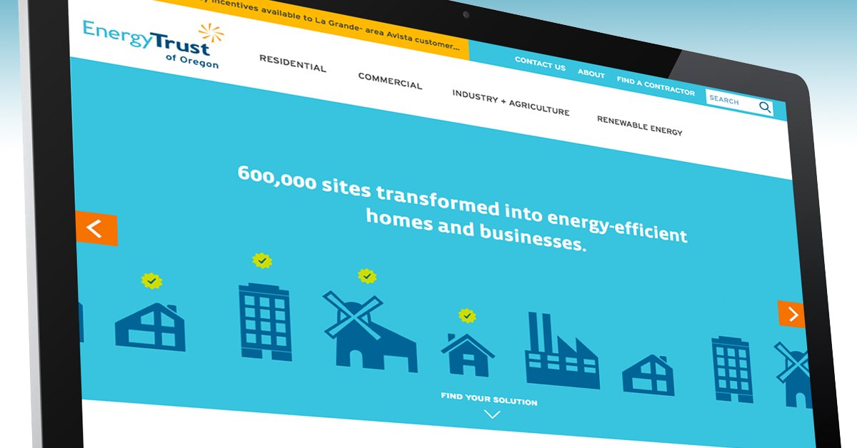 When it comes to affordable, #cleanenergy, <a href="/EnergyTrustOR/">Energy Trust of Oregon</a> is leading the way. Pollinate is proud to help w/ this new, #responsive website.
