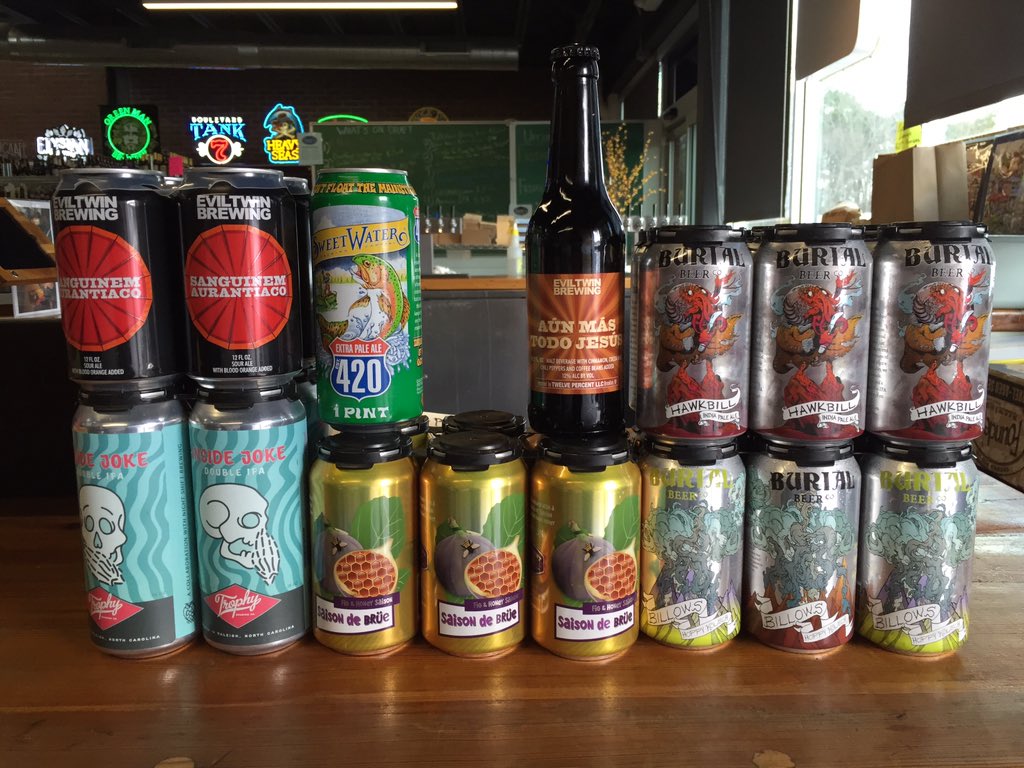SamsBottleShop's tweet photo. New beers, so good you won't know what to drink first! @BurialBeer @GrabABrueprint @Trophybrewing @sweetwaterbrew https://t.co/n9Tb8c7dIB