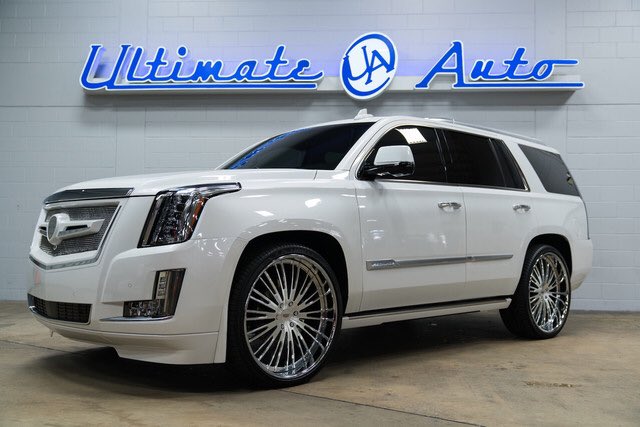UltimateAuto_'s tweet photo. 2016 @Cadillac Escalade now available for purchase | @AlphaOneWheels | @STRUT__LIFE grill with LED lighting | $79.8k #UltimateAuto #ForSale https://t.co/L1sX0vqD31