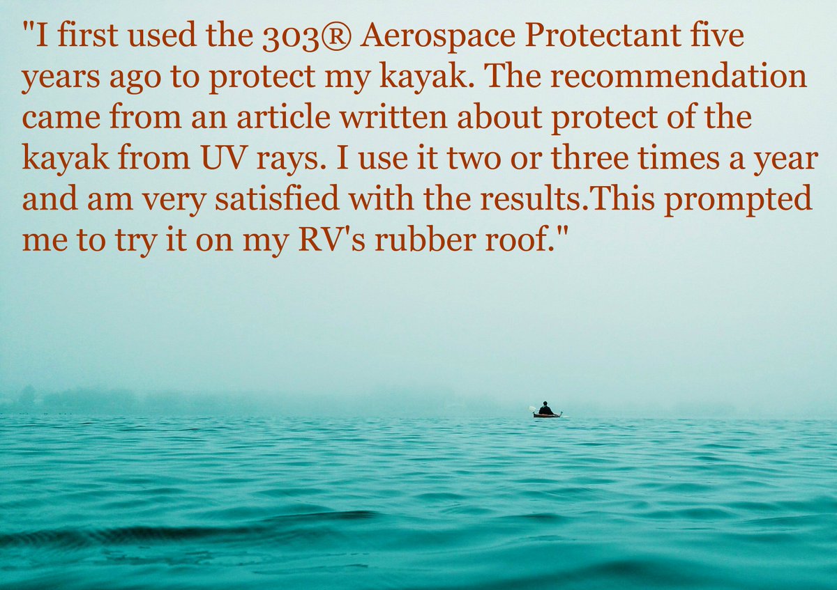 303Products's tweet photo. Get your bottle of 303 Aerospace Protectant today: https://t.co/yjxGZ1lVwy #kayak #rubber #leather #vinyl #plastic #auto #recreation #sports https://t.co/j2cAIONDAA