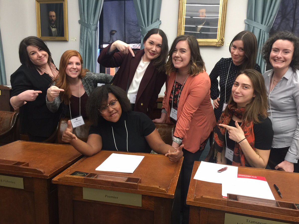 EqualVoiceCA's tweet photo. Premier of PEI @WadeMacLauchlan #daughtersofthevote we are coming for your seat #héritièresdusuffrage #peipoli https://t.co/gD7b96giwg