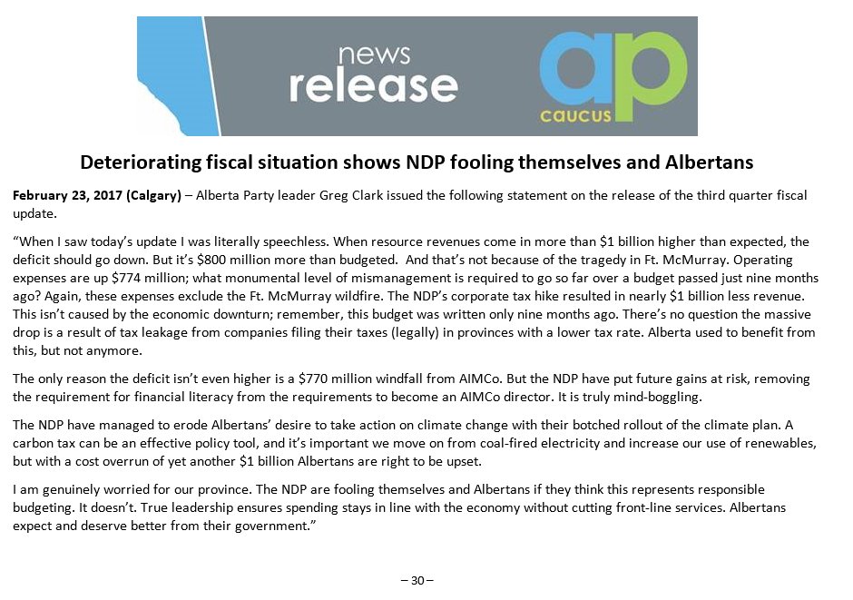 ABPartyCaucus's tweet photo. Deteriorating fiscal situation shows NDP fooling themselves and Albertans: @GregClark4AB https://t.co/kJYEez4dJf #ableg https://t.co/vhE5LXDRsw