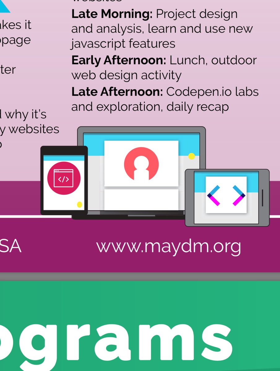 maydmtech's tweet image. A sneak peek into our summer program booklet 👀
This summer is going to be lit! 💃🔥
#POCWhoCode #DiversityinTech #GirlsWhoCode