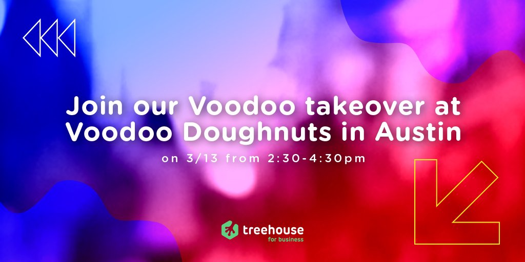 treehouse's tweet photo. We have a busy schedule at #SXSWedu, #SXSW. Come find us! (did we mention free #donuts?) https://t.co/iVSKOGT0Cy #VoodooTakeover #FreeatSXSW https://t.co/czTGAnsDED