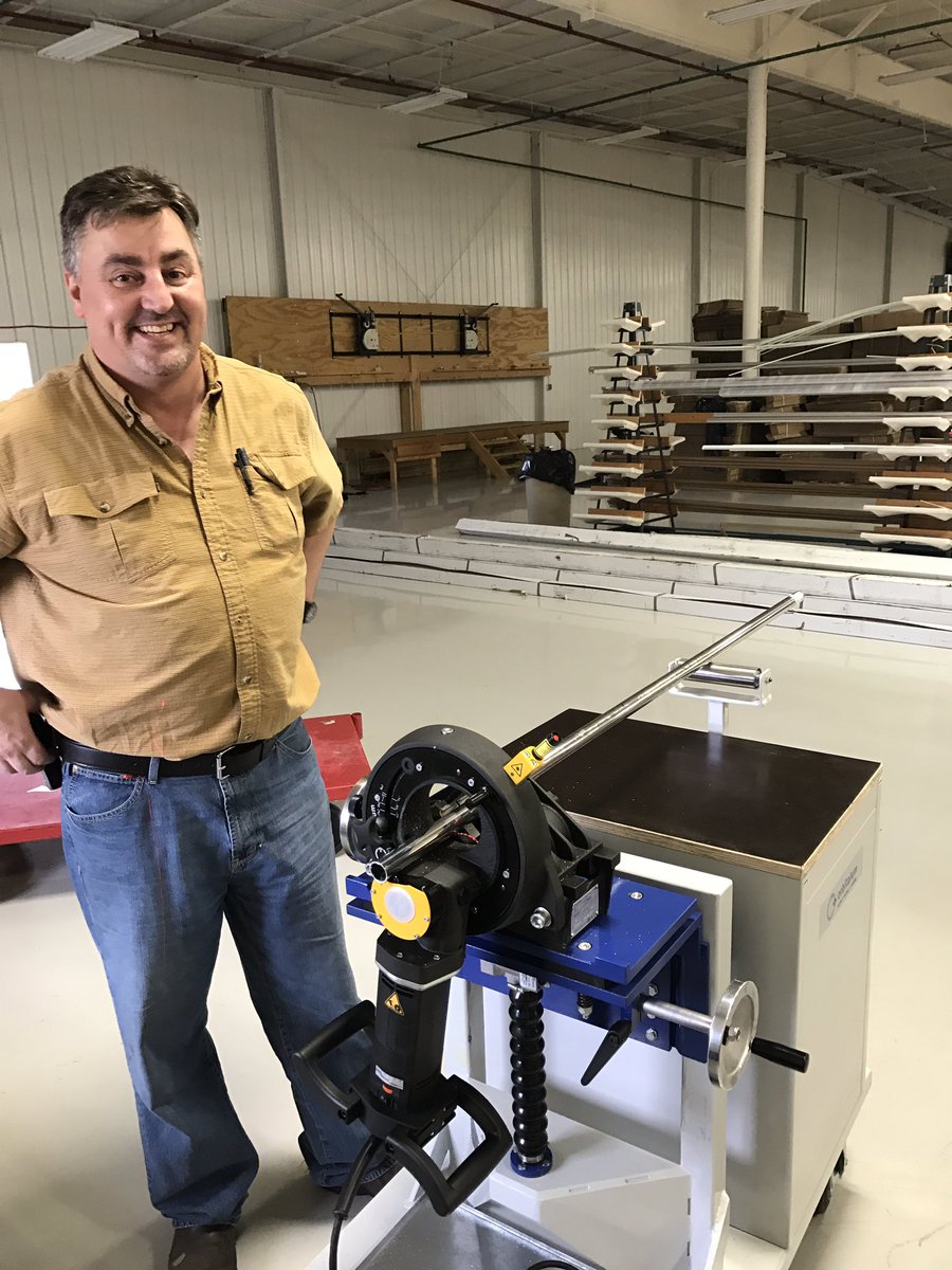 sailrite's tweet image. New machine installed today to get perfect tubing cuts - straight and burr free! MG #Sailritestaff #cutpipe