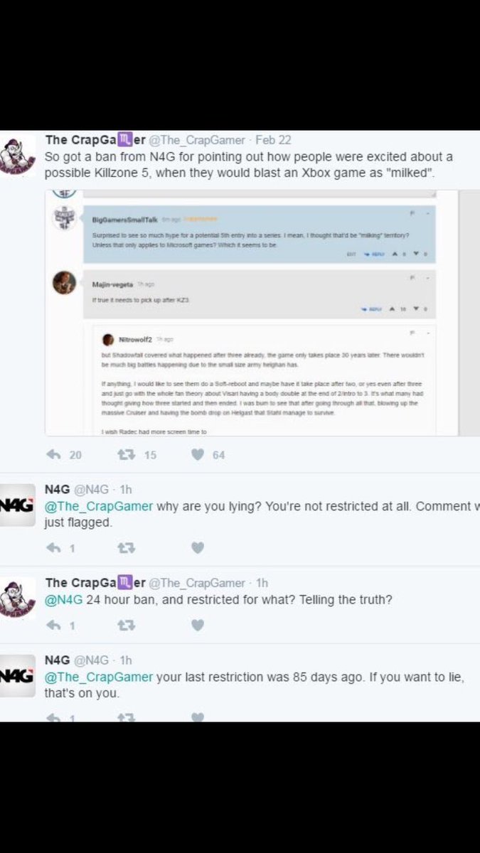 PlaystationXOXO's tweet photo. Why does @the_crapgamer lie so much? He's like 35 yo. All in his feelings #Scorpio #N4G #lie #savexbox #fixxbox https://t.co/2pdo5cfwts