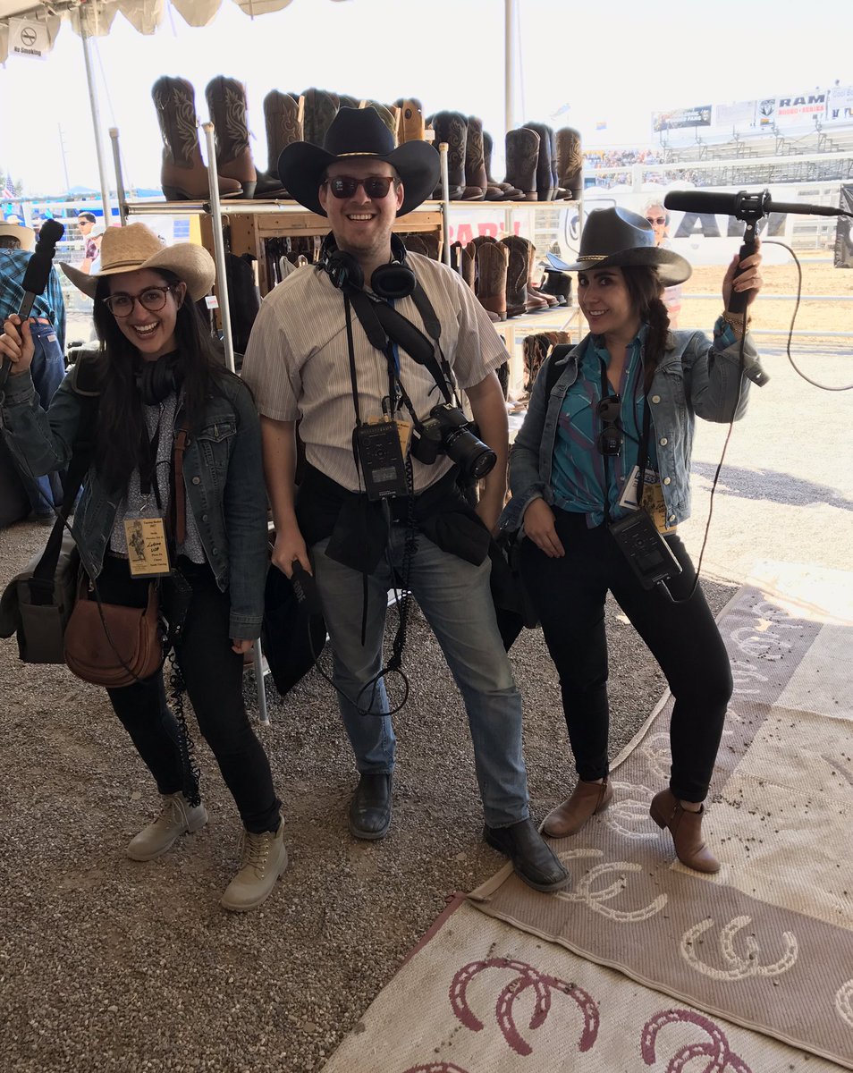 Fer_Echavarri's tweet photo. These @LatinoUSA producers are ready for the Tucson Rodeo. Thanks Joey the cowboy hat expert for helping us! @antoniacere @MarloniousThunk https://t.co/zo3eG5hkTT