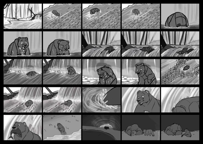 More original work! This time of the storyboard for my bear animation. Needs a few additions but it came out okay. :3 