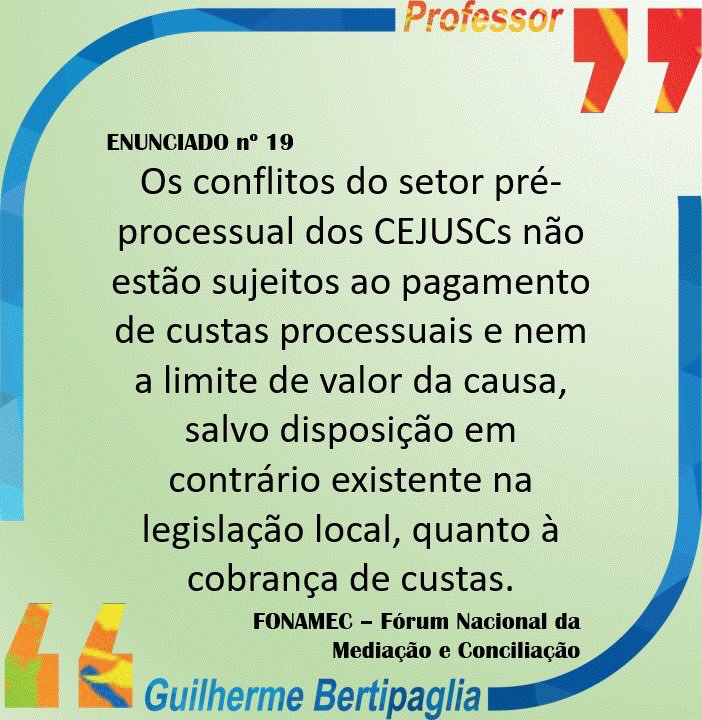 ProfGuilhermeB's tweet image. ✔️💵 Leia mais sobre o Enunciado 19 do FONAMEC @Fonamec1
#ValorDeCausa #CustasProcessuais

bit.ly/en18fonamec