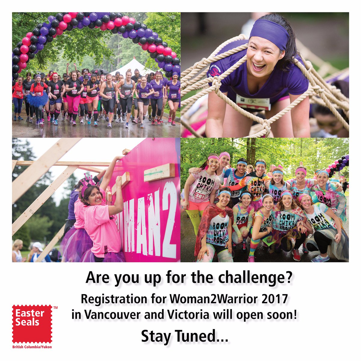 Dates and registration info for the Van and Vic Woman2Warrior events will be available in March. Get ready! #Strong #Determined #Powerful