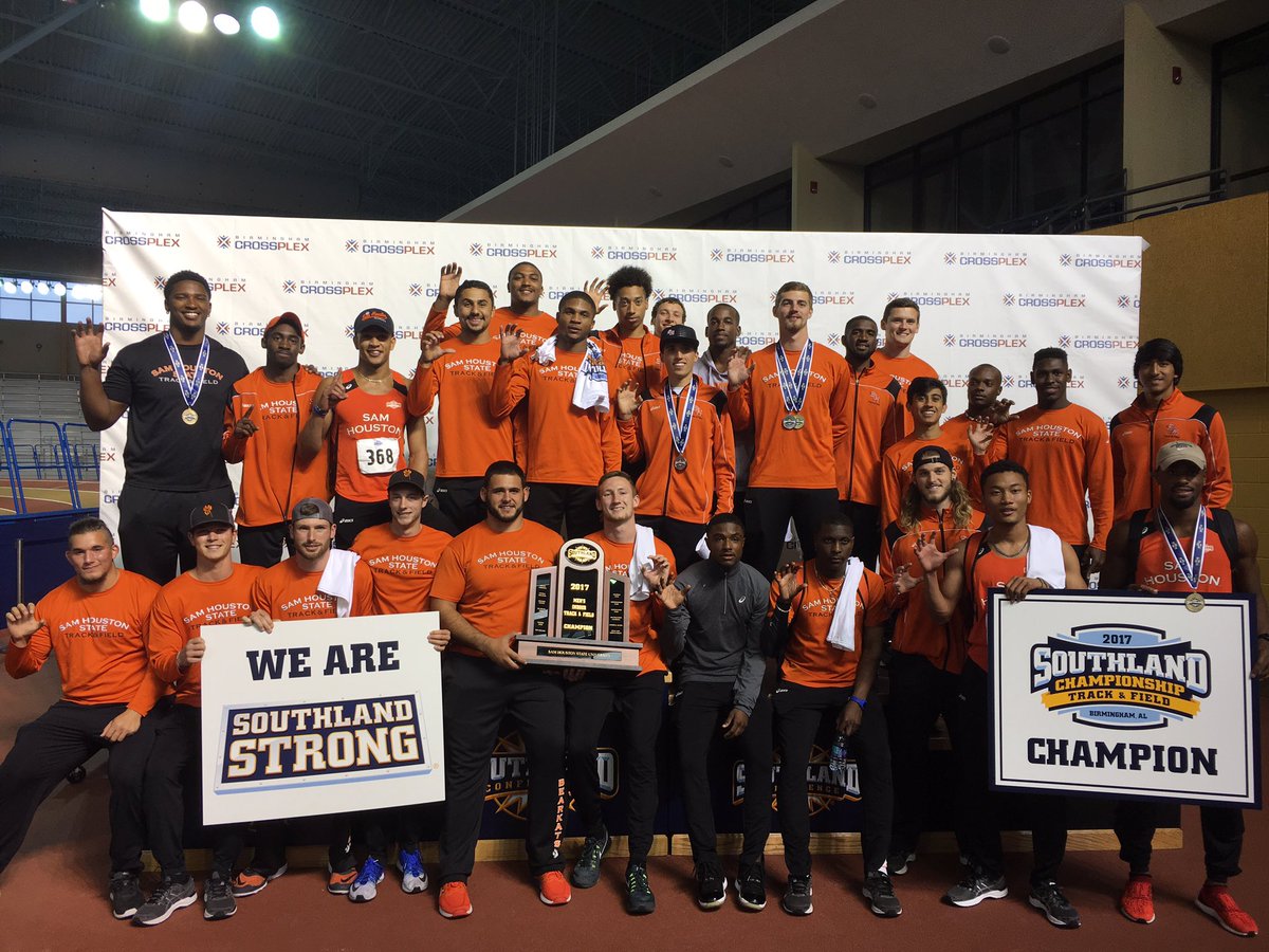 SouthlandSports's tweet photo. #SLCTF: Congratulations to our 2017 Indoor Track & Field men's team champions, Sam Houston State #EatEmUpKats #SouthlandStrong https://t.co/xhTdsSNeeY