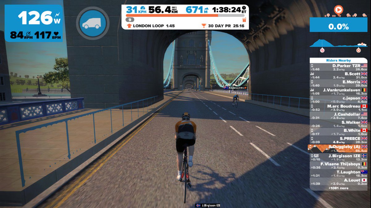 a_duggleby's tweet photo. Let myself down today by going on @GoZwift and not going out finding @Strava segments to kom in these winds. Maybe tomorrow! #kom #lapleader https://t.co/SoDSB9ytZC