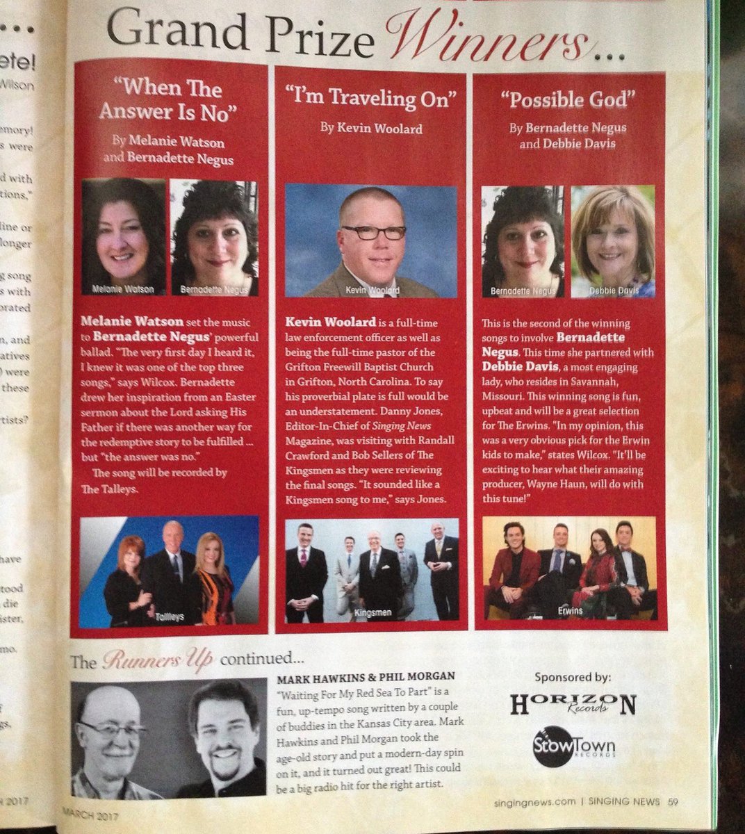 BlessedChicky's tweet photo. So exciting!! @singingnews @erwinministries @stowtownrecords #PossibleGod #singingnews #songwritercontest https://t.co/arJVwJJJAP