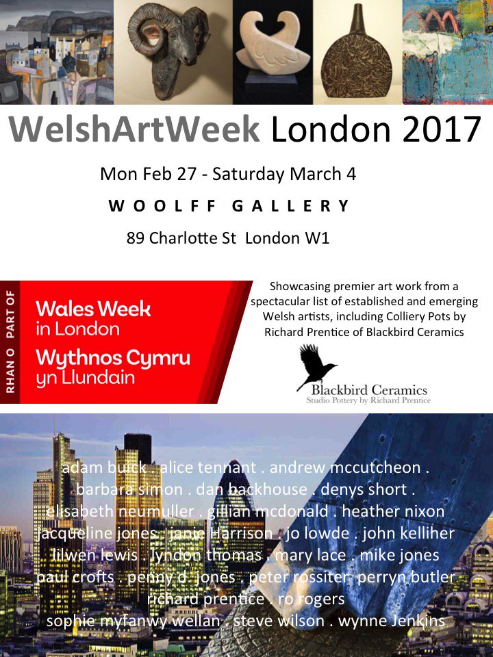 theartfulpotter's tweet photo. Beautiful work being shown @WoolffGallery next week from talented #welsh #artists #welshartweek @walesweeklondon #collierypots https://t.co/Uruu4JO2iQ