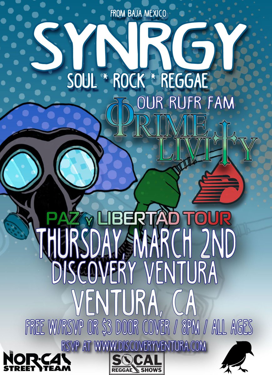 rufrgroup's tweet photo. See #RUFR Artists @synrgyband and #PrimeLivity live Mar 2nd to be entered for a chance to see @FortunateYouth Mar 16th @DiscoveryVenues https://t.co/fvEnDOzMGh