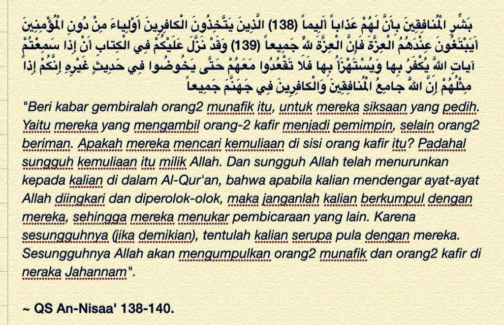 tifsembiring's tweet photo. #RenunganJumat:

Ancaman Allah swt. kpd Orang2 Munafik dan Ingkar thd Al-Qur'an... https://t.co/gAqXjefnib
