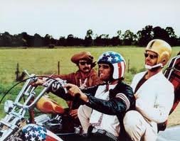 Happy Birthday Peter Fonda...He and Dennis Hopper (d. 2010) and an unknown Jack Nicholson in \"Easy Rider\", 1969... 