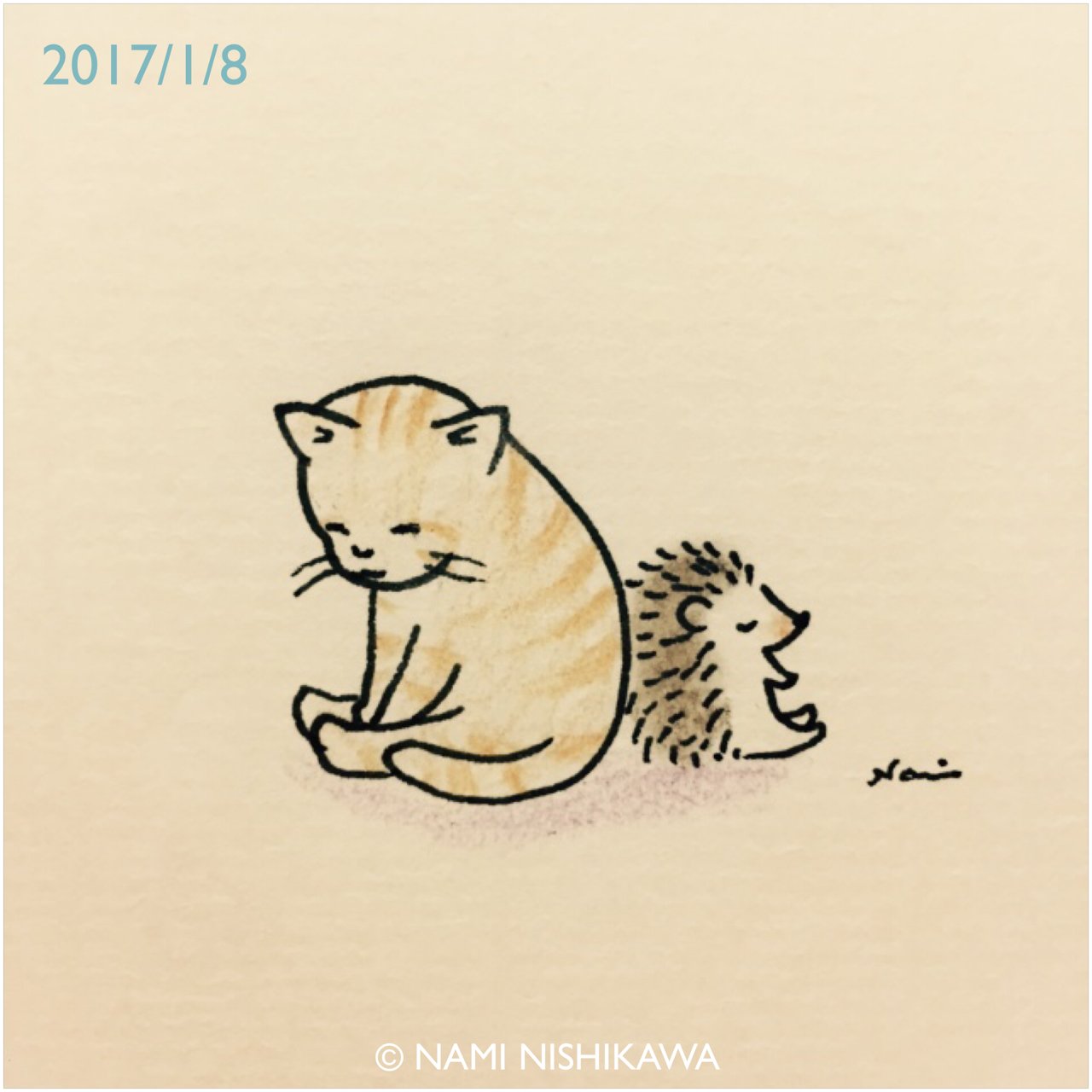 Nami Nishikawa Ежик drawings