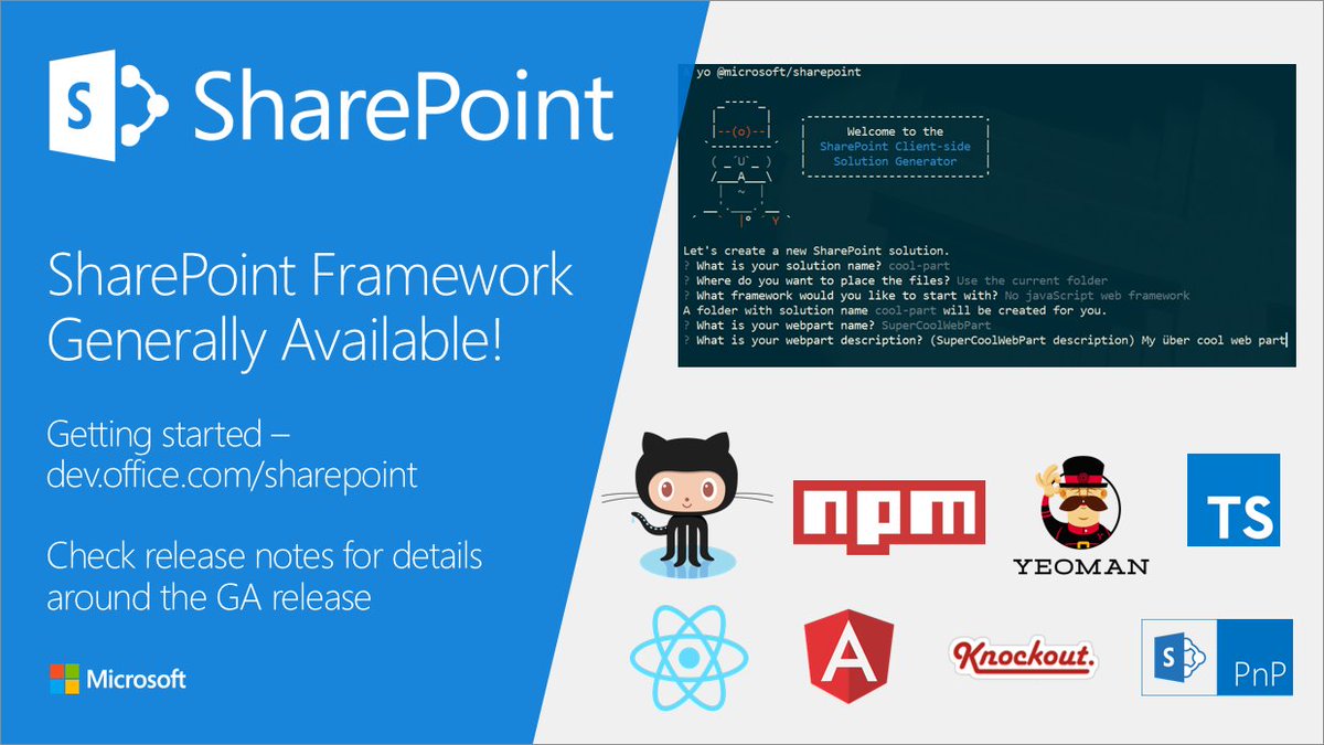 vesajuvonen's tweet image. #SharePoint Framework (#SPFx) now generally available! blogs.office.com/2017/02/23/sha… #Office365dev