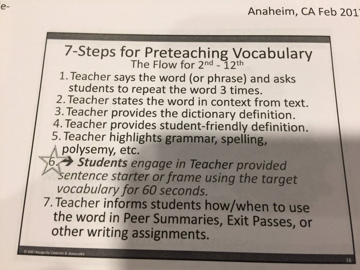 TonyMora_MrELL's tweet image. #Preteaching #vocabulary to #ELs - #DrMargaritaCalderon from @JHUeducation #CISC17