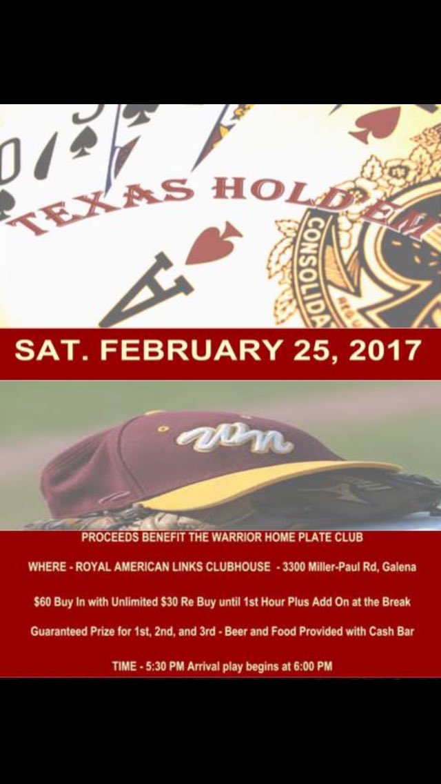 Running Charity Poker tourney this Saturday 2/25 at Royal American. Benefits Westerville North Baseball. All welcome! Free Beer!!🍺