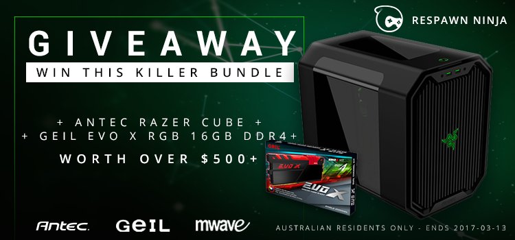 Giveaway: Win this Antec Razer Cube + GEIL EVO X RGB DDR4 Bundle bit.ly/2lQBch7 (T&amp;C Apply) AU Only!