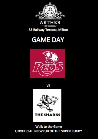 Aether_Brewing's tweet photo. GAME DAY! Good Luck to Nick Stiles &amp; Boys!@redsrugby   #freshbeerisnear #stillridingthemoustache Queensland Reds   Queensland reds red  club https://t.co/6L7Izmadxj