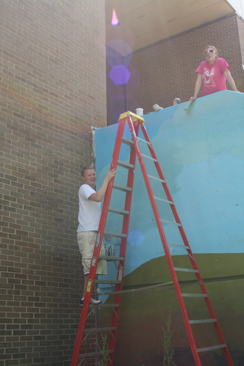 PPAPride's tweet photo. TBT Working on the wrap around mural 2011 with Sharon Kilfoy #pbl #ppapride https://t.co/8Ly0KqW5fN