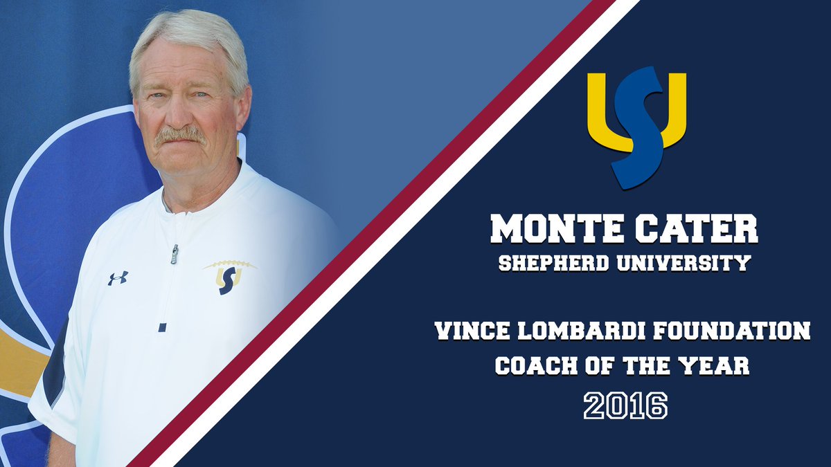 #ECFBAwards | The 2016 Vince Lombardi Foundation Coach of the Year Award goes to Monte Cater from <a href="/SURamsOfficial/">Shepherd University Athletics</a>