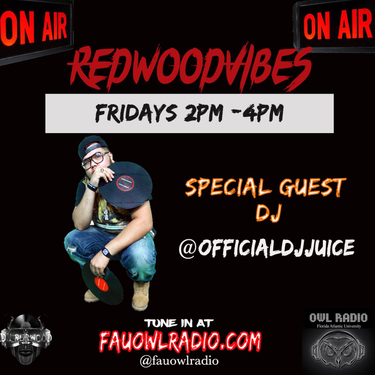 djjuice305's tweet image. Tomorrow afternoon catch me on @fauowlradio wit my boi @DJ_Redwood on #Redwoodvibes