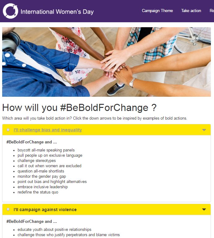 womensday's tweet photo. Embed the #IWD2017 #BeBoldForChange widget on your own website yet and ask colleagues to take bold action https://t.co/HThoXsQw1T #IWD2017 https://t.co/wUPWEUROF2