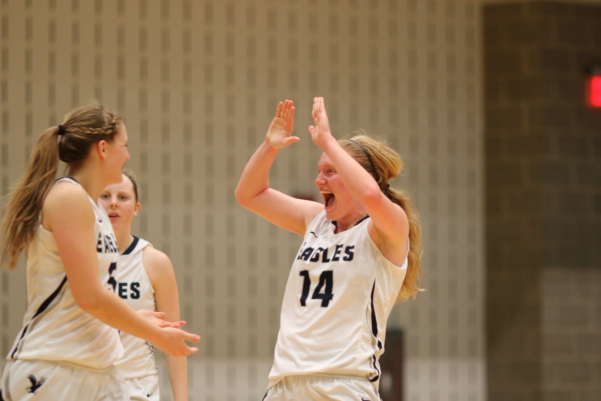 UMWathletics's tweet photo. WWB: Eagles advance to CAC championship game with 56-54 OT win over Marymount. #RiseUpUMW #cacsemis #d3h https://t.co/PiKYtO9ZDd
