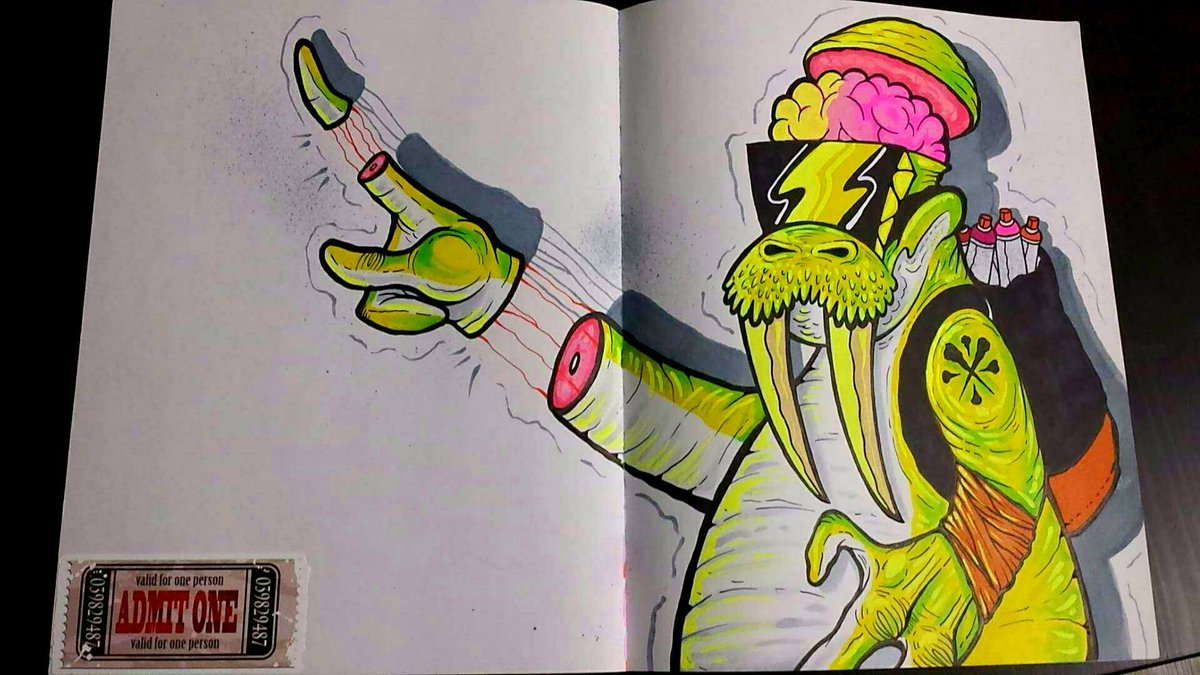 Turilla_cds's tweet photo. That away #walrus #tuskywalrus #blackbook #art #sketch #doodle #molotow https://t.co/AhUWYxFM13