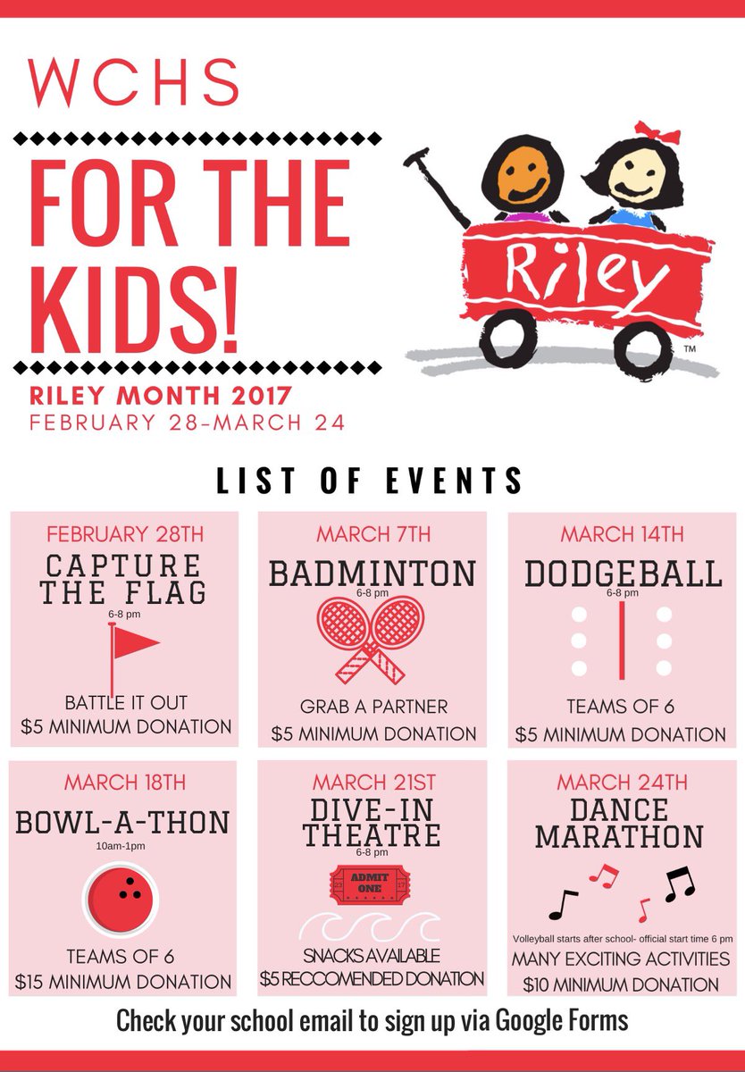 WCHS RILEY MONTH 2017 EVENTS