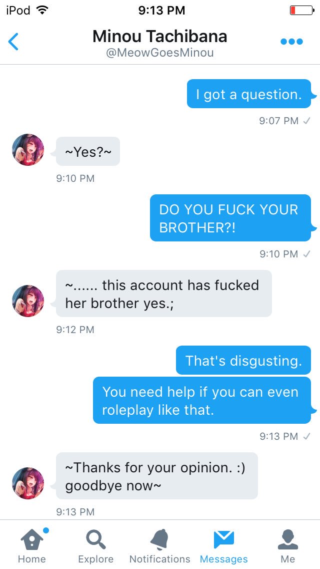 _Baby_Bam's tweet image. She blocked me XD @MeowGoesMinou Don't follow this slut. She fucks her brother.