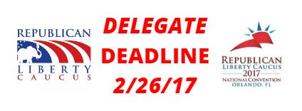 RLibertyCaucus's tweet photo. Please join the #RLC or renew your dues to secure your spot as a delegate to our convention on 5/27!  

➝https://t.co/7VAri858D8 https://t.co/nzyHunpOHb