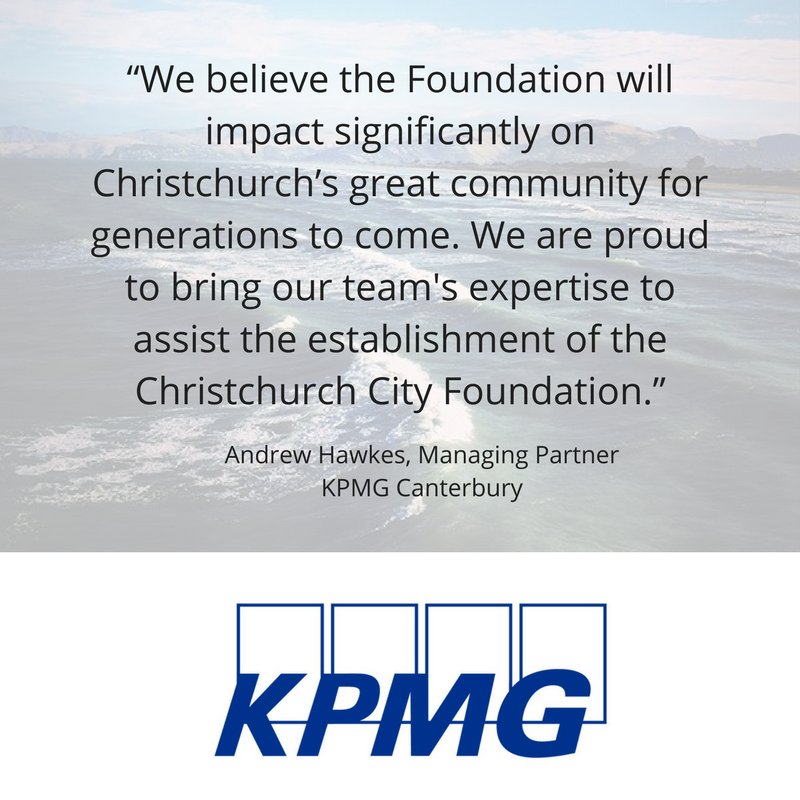 ChchFoundation's tweet photo. @KPMGNZ thank you for your support as a Major Partner of the Christchurch City Foundation #chchcitynz https://t.co/Va6BCe1GsE