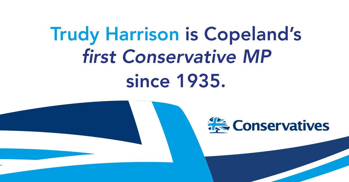 Conservatives's tweet photo. Trudy Harrison is Copeland's first Conservative MP for over 80 years. https://t.co/3UqsCkCQVy