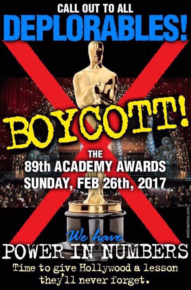 bobsacard's tweet photo. I am calling on all Deplorables to BOYCOTT ACCADENY AWARDS 310 247-3000 Call them & tell them WARN THEM NOT TO BASH OUR PRESIDENT @POTUS https://t.co/K3ME4HxTWl