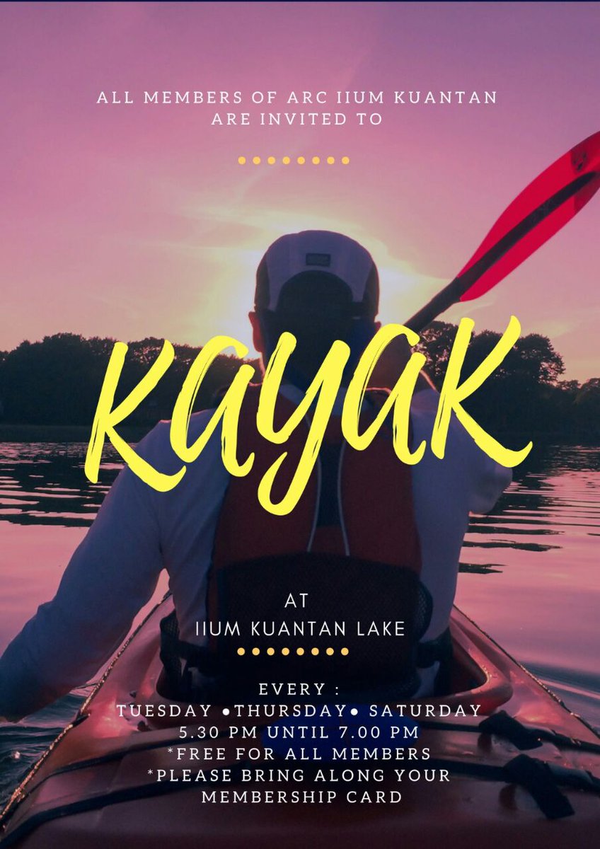 azmeenKh's tweet photo. Warga iium kuantan jemput la datang main kayak petang2 
#arciiumk #fitforlyfe #pelanpelankayuh https://t.co/x1PJkNhnbW