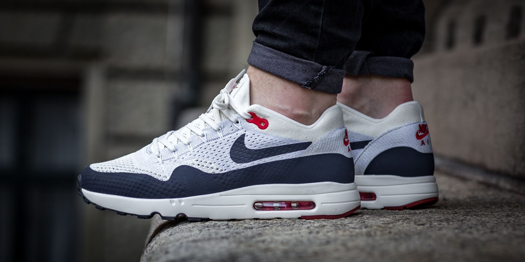 Nike air max 1 top ultra 2.0 flyknit sail obsidian